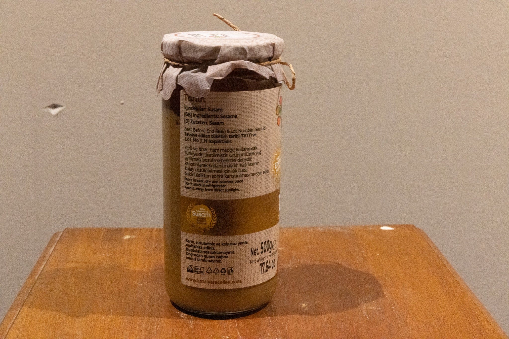 Antalya Reçelcisi Tahin - Double Roasted Sesame Tahini 300g