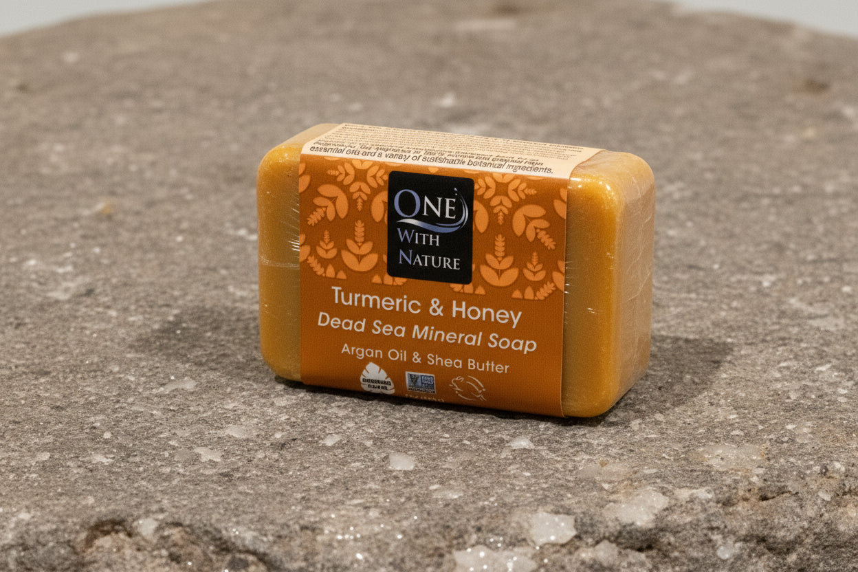 One With Nature Turmeric & Honey Dead Sea Mineral Soap
