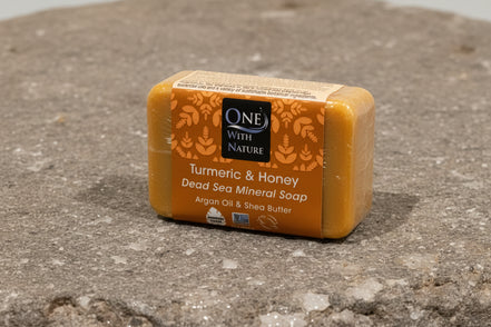 One With Nature Turmeric & Honey Dead Sea Mineral Soap